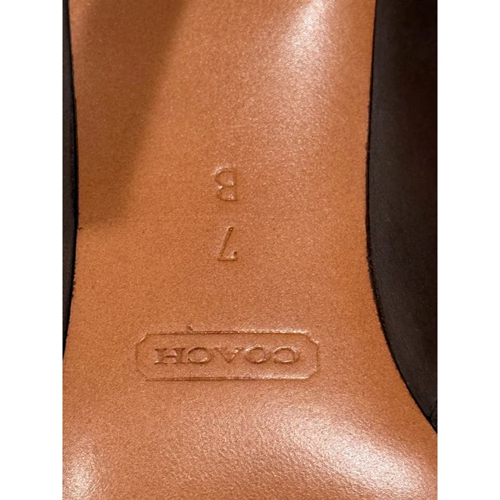 Coach Messina A7765 Brown Leather Signature C Ankle Boots Women’s 7B 4” Heel - Picture 8 of 10